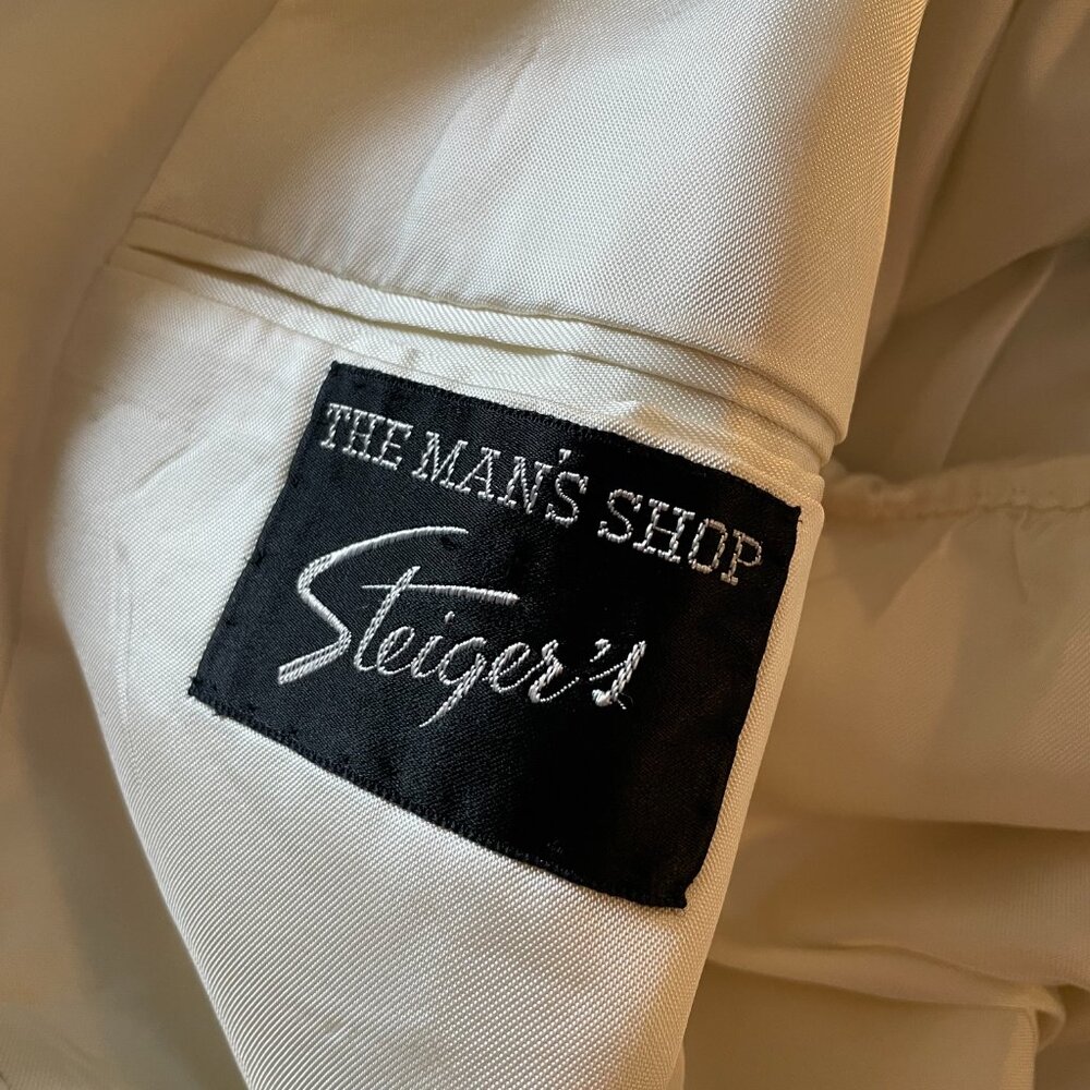 Men's light weight white summer suit jacket - Picture 3 of 12
